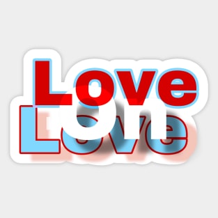 red white blue love on love text Sticker